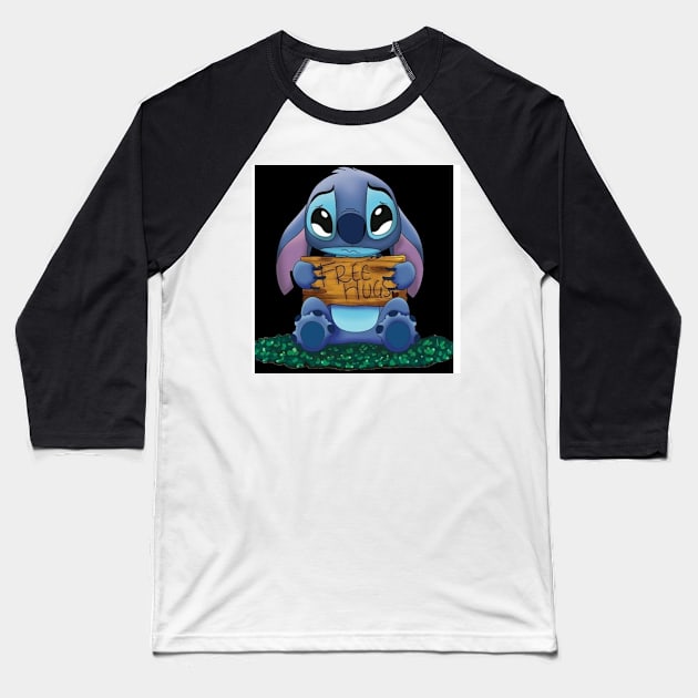 stitch hug Baseball T-Shirt by Noamdelf06